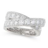 A NOUVELLE VAGUE DIAMOND CROSSOVER RING, CARTIER in 18ct white gold, designed as two overlapping