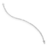 A DIAMOND LINE BRACELET in 18ct white gold, comprising a single row of forty-five round cut diamonds