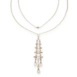 AN IMPORTANT NATURAL PEARL AND DIAMOND NECKLACE, EARLY 20TH CENTURY in yellow gold and platinum,