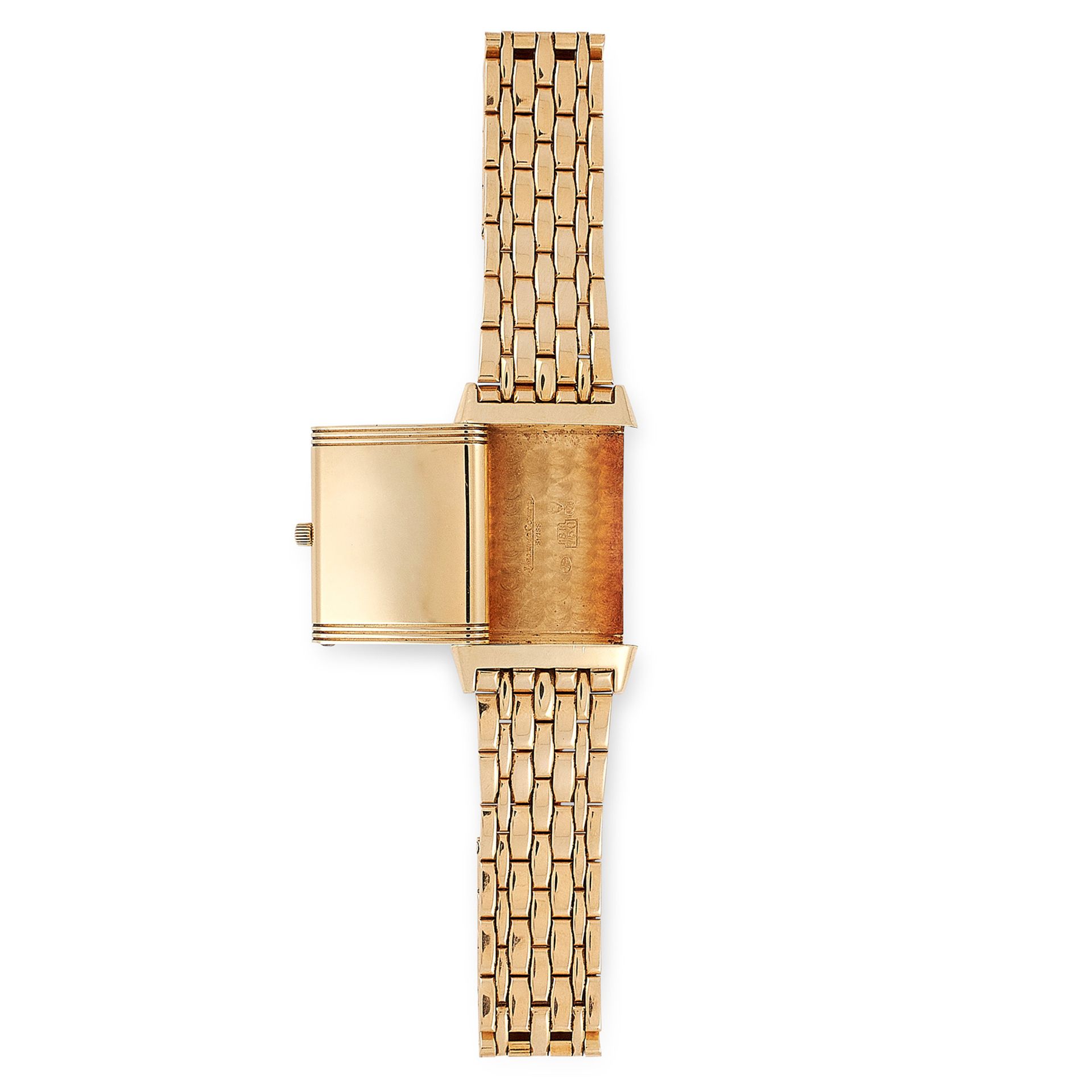 A JAEGER LE COULTRE REVERSO WRIST WATCH in 18ct yellow gold, automatic movement, 20mm case, white - Bild 3 aus 3