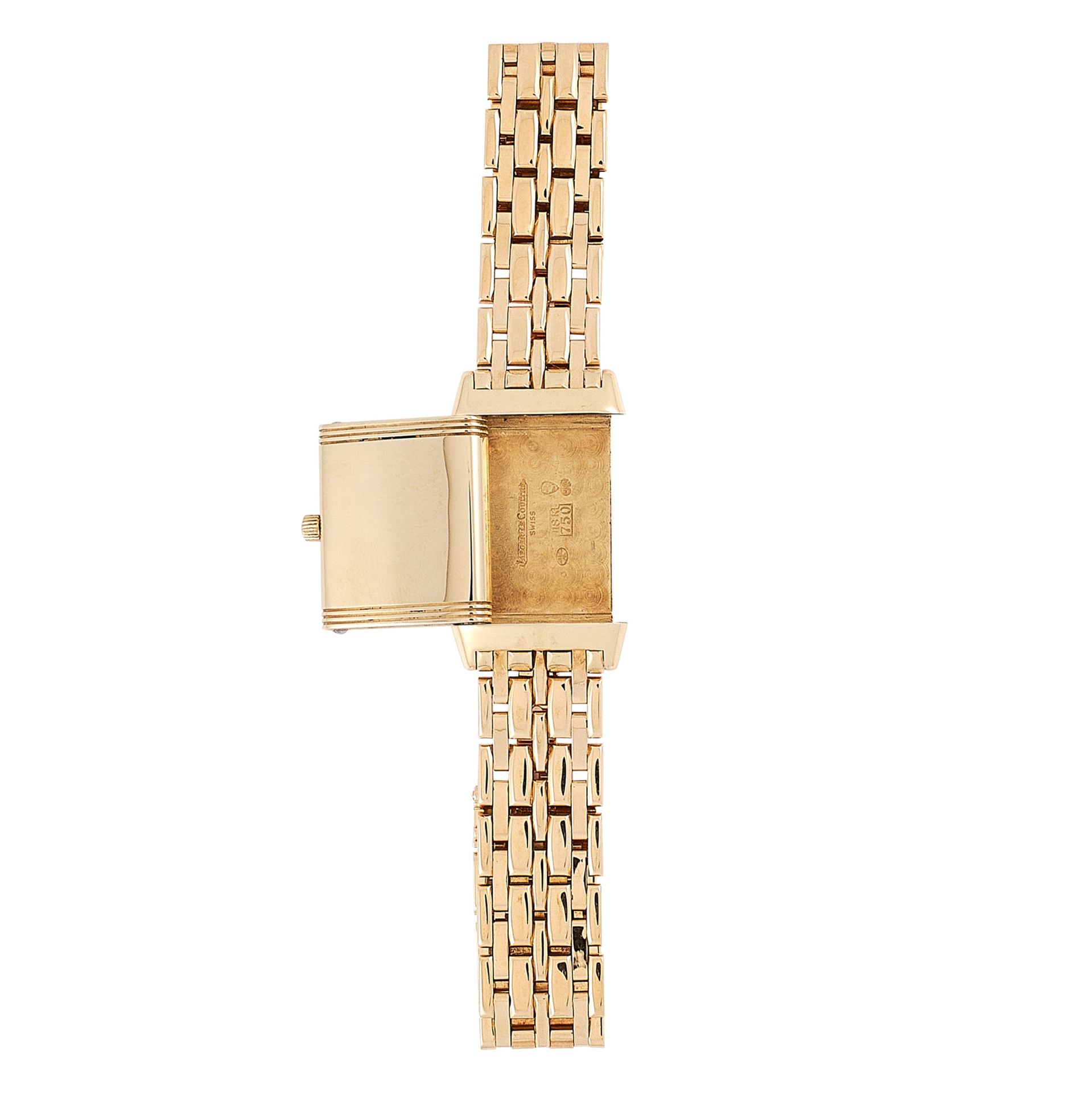 A JAEGER LE COULTRE REVERSO WRIST WATCH in 18ct yellow gold, automatic movement, 23mm case, white - Bild 2 aus 2