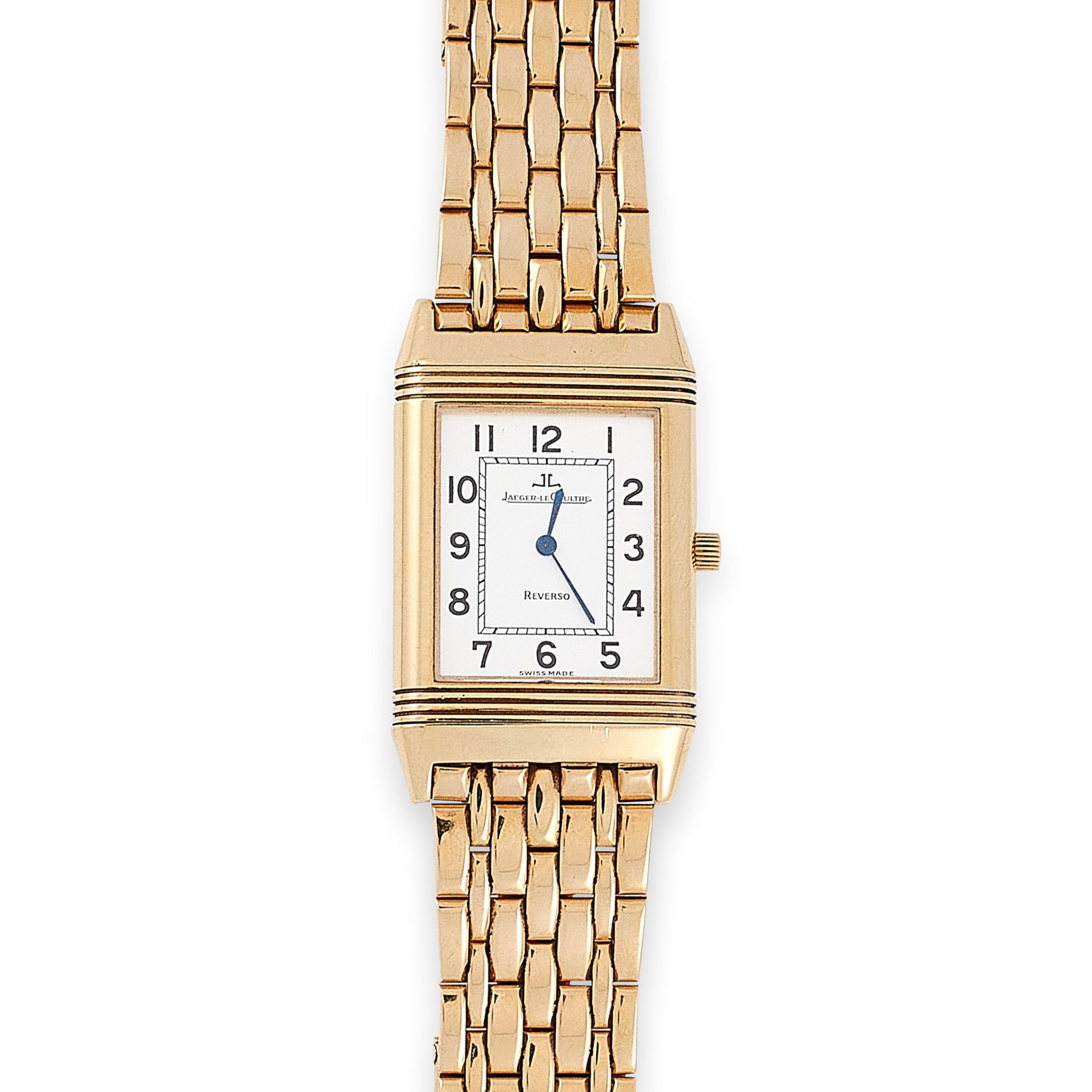 A JAEGER LE COULTRE REVERSO WRIST WATCH in 18ct yellow gold, automatic movement, 20mm case, white - Bild 2 aus 3