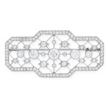 A DIAMOND BROOCH, EARLY 20TH CENTURY the body formed of a crosshatch lattice of wires accented by
