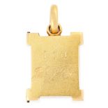 AN ANTIQUE MOURNING LOCKET PENDANT, 1901 in 15ct yellow gold, the hinged body of rectangular form