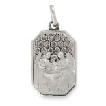 AN ANTIQUE DIAMOND PENDANT, EARLY 20TH CENTURY in platinum, the octagonal body depicting a scene