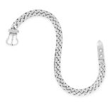 A VINTAGE FANCY LINK CHAIN NECKLACE, HERMES in silver, formed of fancy curb links with a belt buckle