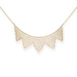 A PEARL MESH NECKLACE, EARLY 20TH CENTURY in yellow gold, designed as a stylised mesh festoon,