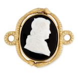 AN ANTIQUE CARVED CAMEO BROOCH, 19TH CENTURY in high carat yellow gold, the oval cameo carved to