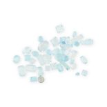 A MIXED LOT OF UNMOUNTED AQUAMARINES of various shaped and cuts, totalling 45.68 carats.