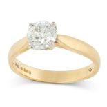 A 1.05 CARAT SOLITAIRE DIAMOND RING in 18ct yellow gold, set with a round cut diamond of 1.05