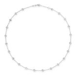 A DIAMOND NECKLACE in 18ct white gold, in the manner of Tiffany & Co Diamond by the Yard, set with