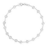 A DIAMOND BRACELET in 18ct white gold, in the manner of Tiffany & Co Diamond by the Yard, set with