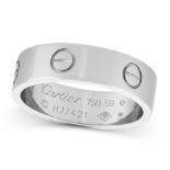 A LOVE RING, CARTIER in 18ct white gold, the band with screw head motifs, signed Cartier, stamped