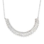 A DIAMOND PENDANT NECKLACE in 18ct white gold, comprising of a horseshoe shaped pendant, set with