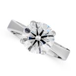 A 3.00 CARAT SOLITAIRE DIAMOND RING in 18ct white gold, set with a round brilliant cut diamond of