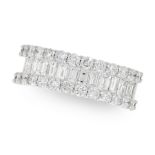 A DIAMOND ETERNITY BAND RING in 18ct white gold, designed as a half eternity band, set with a