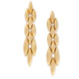 A PAIR OF GENTIANE EARRINGS, CARTIER in 18ct yellow gold, each designed as a series of articulated