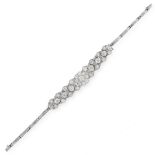 AN ART DECO DIAMOND BRACELET, EARLY 20TH CENTURY set with a central cluster of old cut diamonds,