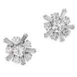 A PAIR OF DIAMOND EARRINGS, KUTCHINSKY in 18ct white gold, each set with a principal round cut