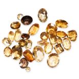 A MIXED LOT OF UNMOUNTED CITRINES of various shapes and cuts, totalling 112.81 carats.