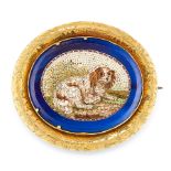 AN ANTIQUE MICROMOSAIC BROOCH, 19TH CENTURY in high carat yellow gold, the oval body inset with