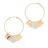 A PAIR OF DIAMOND HOOP EARRINGS, DIOR in 18ct yellow gold, each designed as a large open hoop