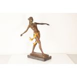 A 20th century spelter sculpture of Dianna the huntress or an Amazonian warrior