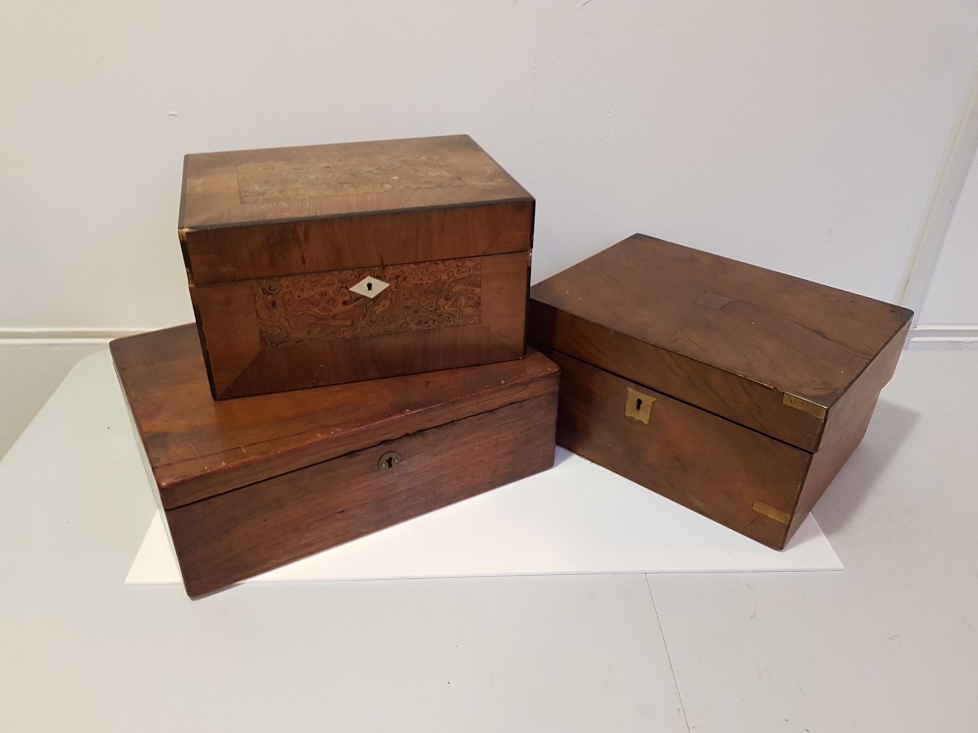 A late Victorian mahogany veneered box, circa 1880