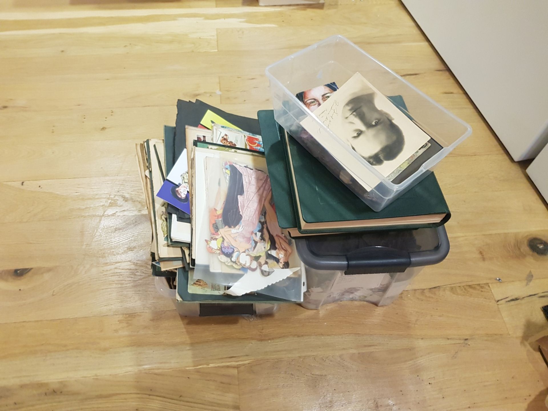 A MIXED LOT OF BOXES comprising various photographs and stamps, together with various ephemera.