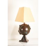 A 21st century modern patinated copper table lamp