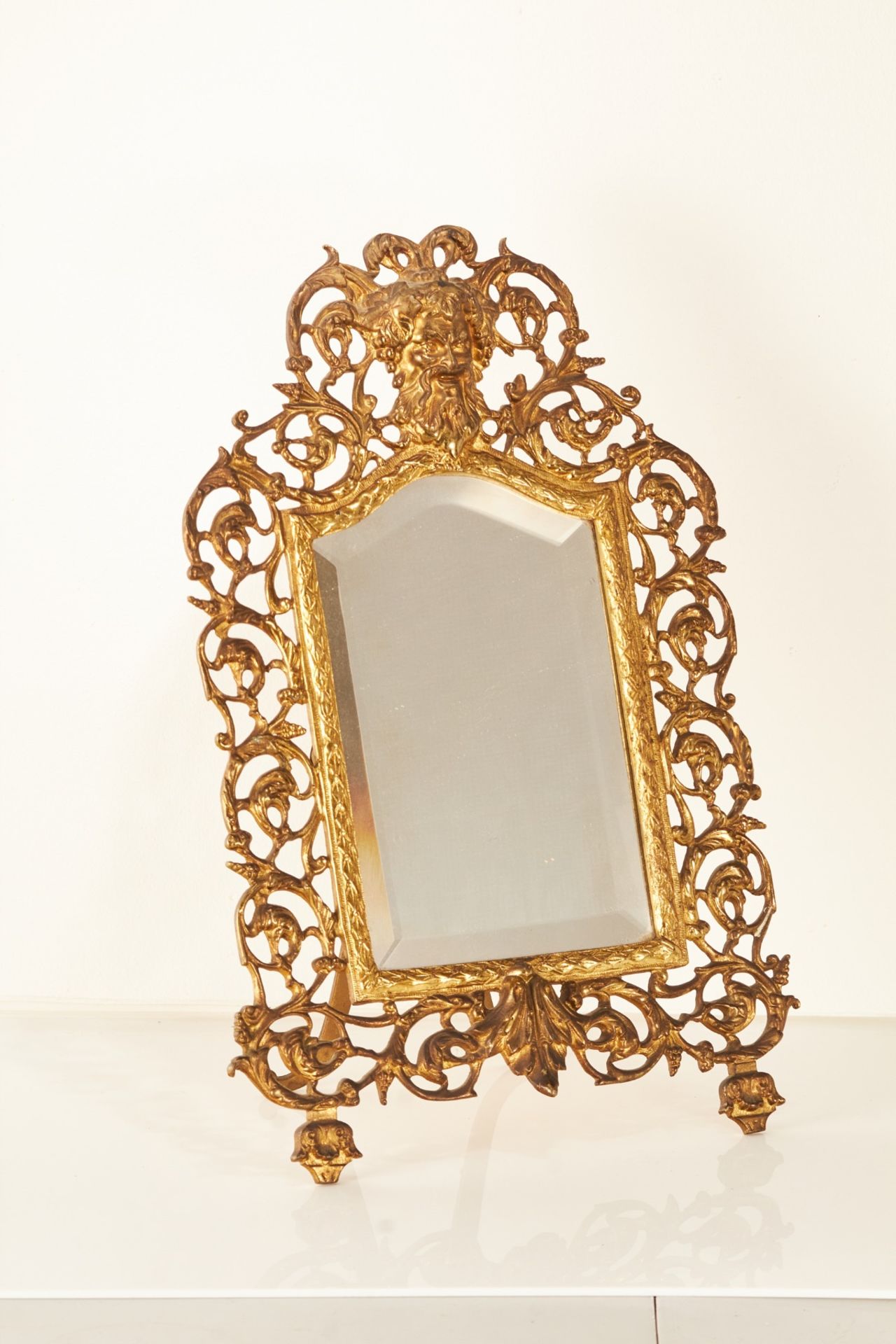 A 20th century gilt brass easel frame mirror