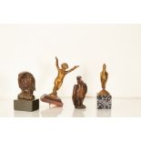 A small collection of bronze sculpture ornaments