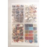 Four boxes of dolls house ornaments and crafting materials