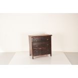 A mid to late 19th century stained oak miniature or ‘apprentice’ chest of drawers, English circa 188