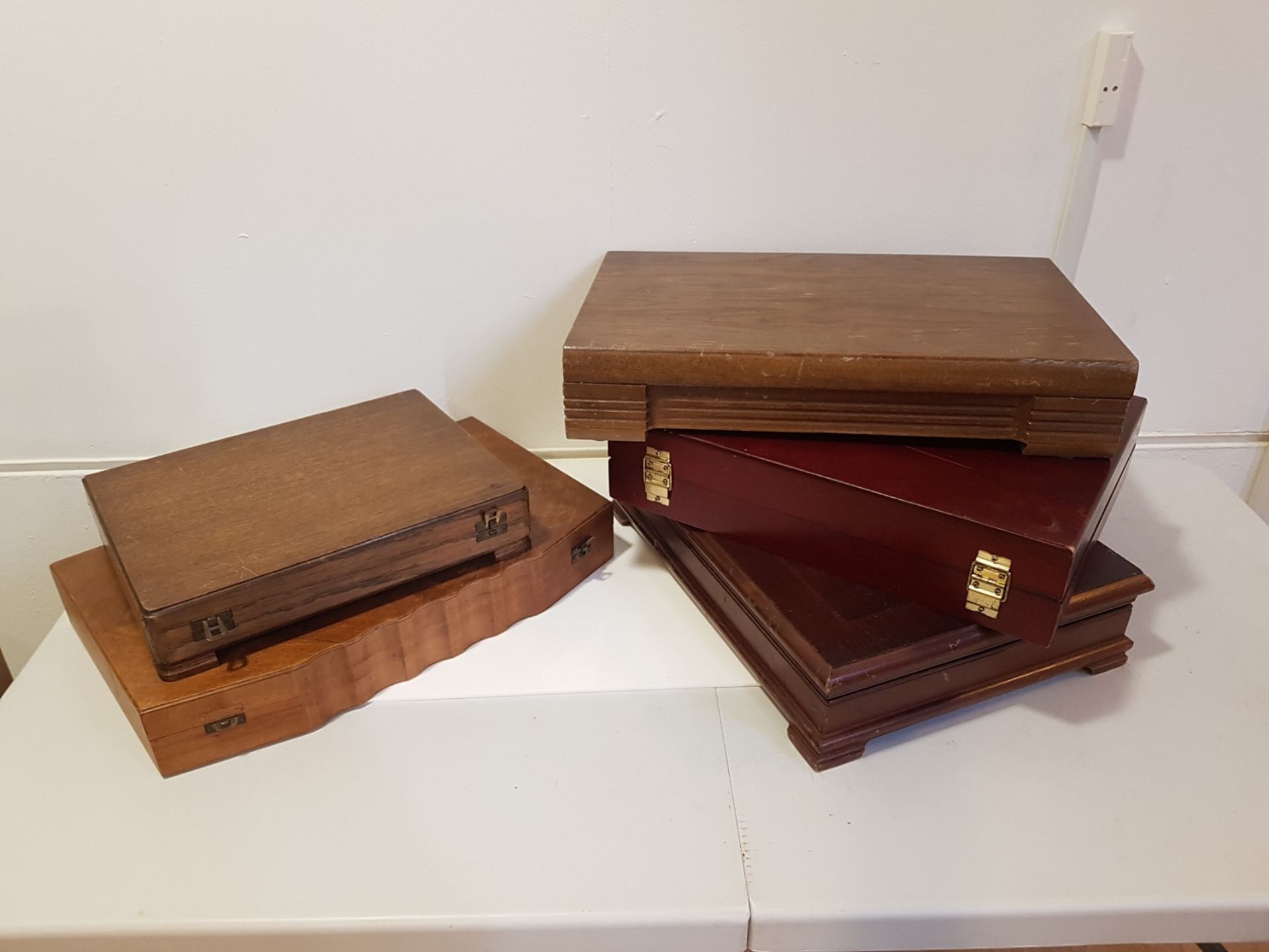 A selection of canteen cutlery boxes