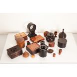 A collection of treen and other wooden items