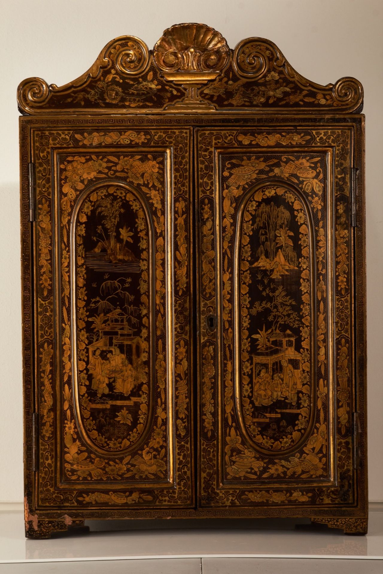 A mid-19th century Chinese export lacquer table cabinet, circa 1860