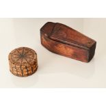 Treen - An early to mid-19th century English novelty snuff or tobacco box, circa 1830-60