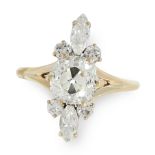 A DIAMOND DRESS RING, MAUBOUSSIN in 18ct yellow gold, set with a principal old cut diamond of 2.44