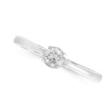 A DIAMOND SOLITAIRE RING in 18ct white gold, set with a round cut diamond of 0.36 carats, stamped