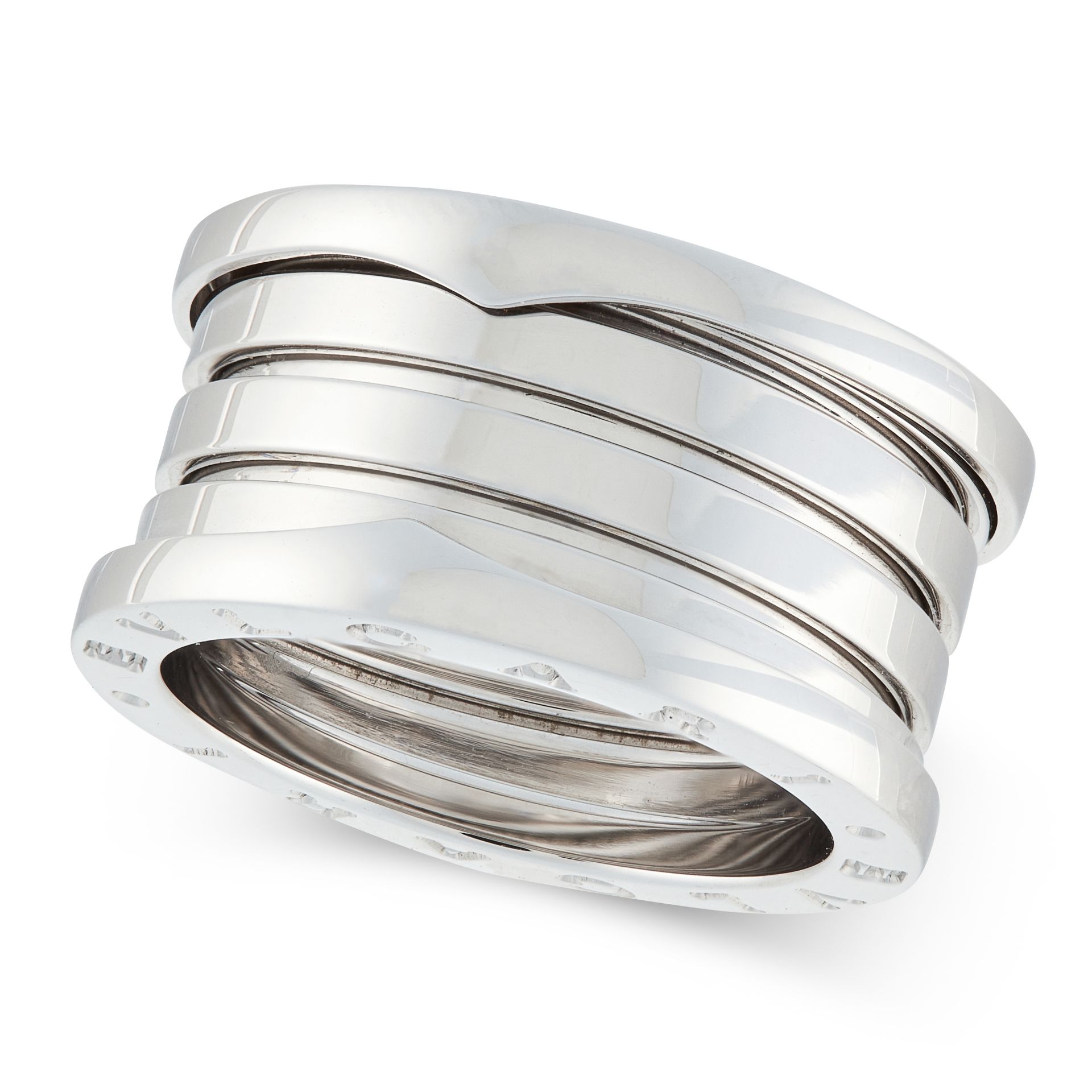 A B.ZERO1 BAND RING, BULGARI in 18ct white gold, designed as an articulated band, signed Bvlgari,