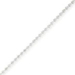 A 5.33 CARAT DIAMOND LINE BRACELET in 18ct white gold, comprising a single row of thirty-six pear