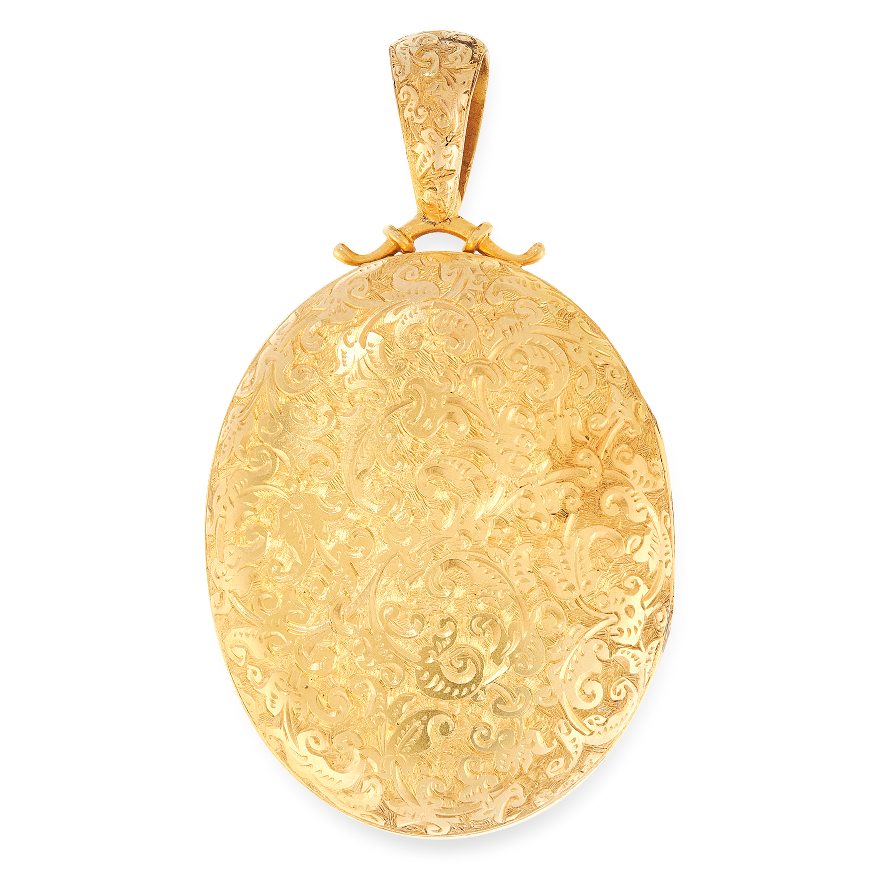 AN ANTIQUE HAIRWORK MOURNING LOCKET PENDANT, 19TH CENTURY in yellow gold, the oval hinged body - Image 2 of 2