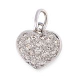 A DIAMOND HEART PENDANT in white gold, designed as a heart jewelled to the front with round cut