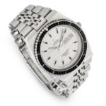 A GENTLEMAN'S SEAMASTER COSMIC 2000, DAY DATE WRIST WATCH, OMEGA. Stainless Steel Automatic wrist