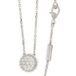 A DIAMOND PERLEE PENDANT NECKLACE, VAN CLEEF & ARPELS in 18ct white gold, the pendant of circular
