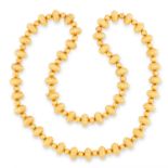 A VINTAGE FANCY LINK SAUTOIR NECKLACE, LALAOUNIS in 18ct yellow gold, formed of a single row of
