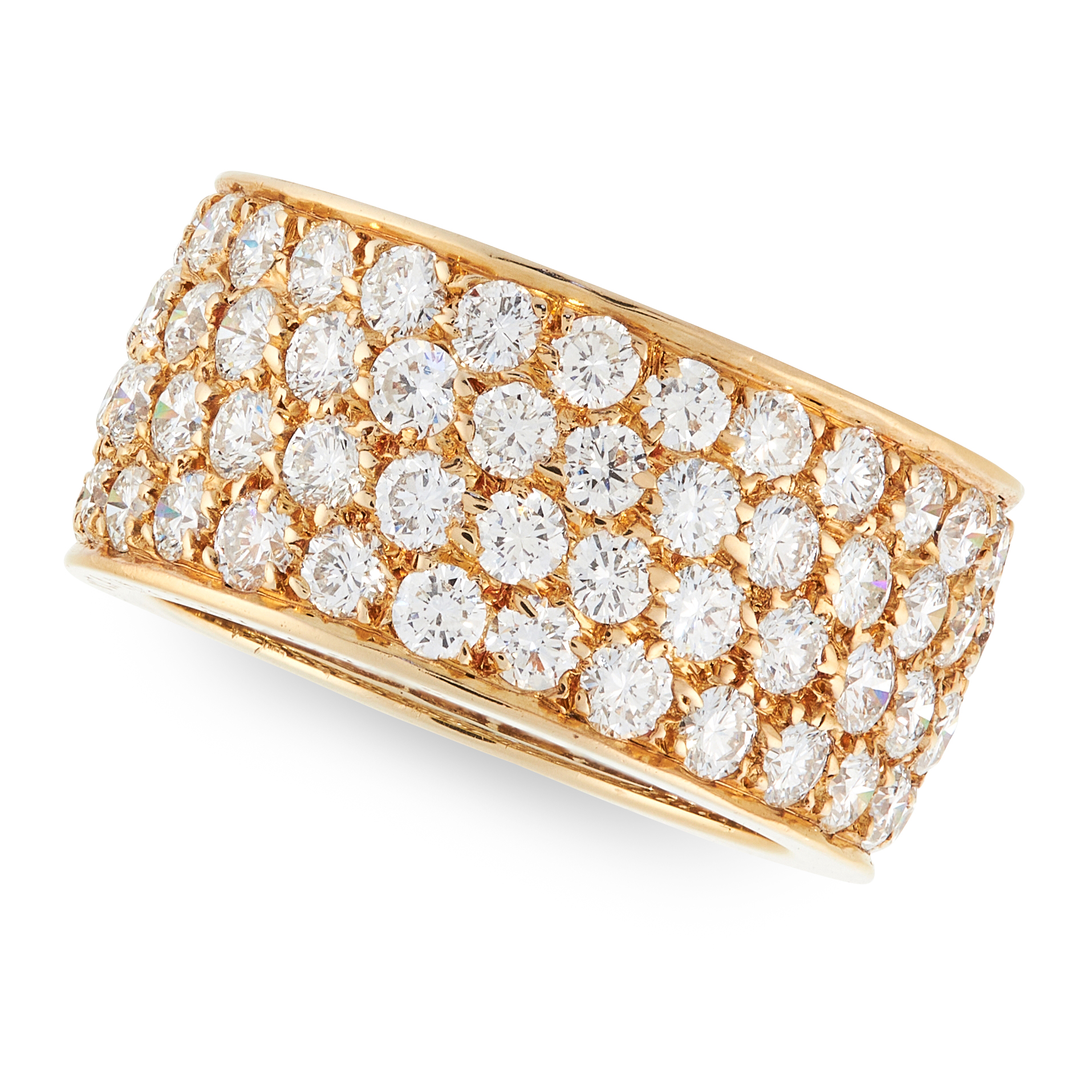 A VINTAGE DIAMOND ETERNITY RING, VAN CLEEF & ARPELS in 18ct yellow gold, the full band set with four