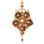 AN ANTIQUE DIAMOND AND ENAMEL MOURNING LOCKET PENDANT, 19TH CENTURY in yellow gold, set with a