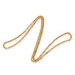 AN ANTIQUE FANCY LINK CHAIN NECKLACE in 15ct yellow gold, formed of a single row of alternating